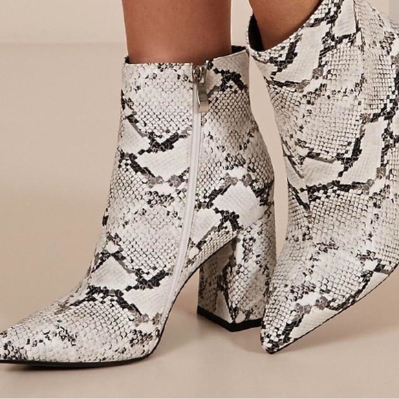 Princess Polly Therapy Alloy Booties in Snake - Picture 2 of 5